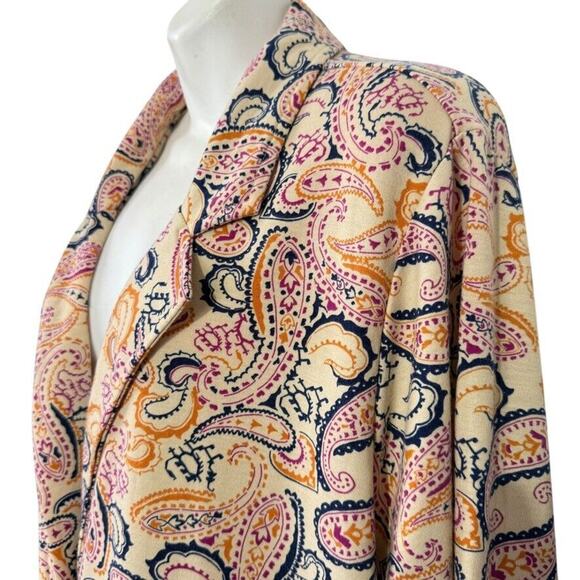 Cuddl Duds Lightweight Comfort Soft Knit Stretch Blazer Paisley Womens Jacket 2X - Picture 10 of 16